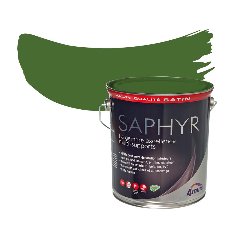 Peinture Multi-supports SAPHYR Alkyde cottage Satiné 2,5 L