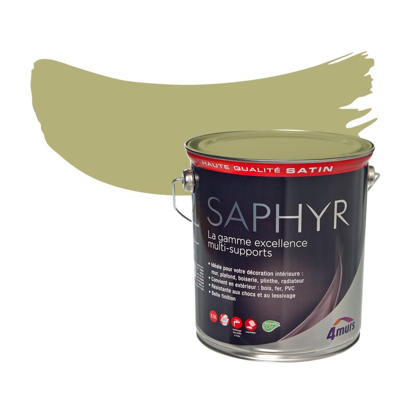 Peinture Multi-supports SAPHYR Alkyde végétal Satiné 2,5 L