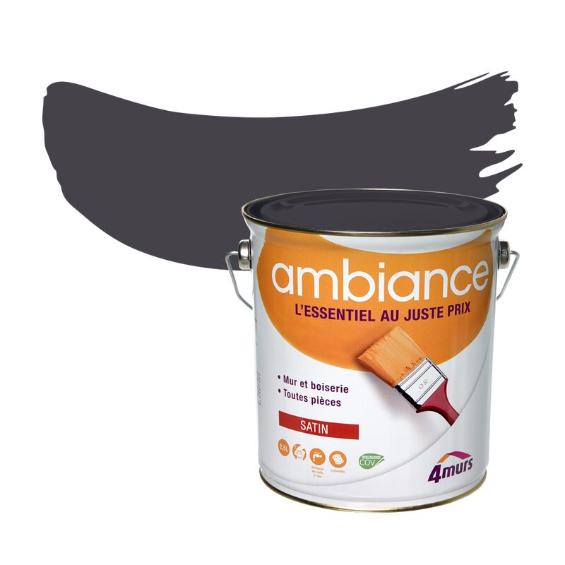 Peinture Multi-supports AMBIANCE Acrylique granit Satiné 2,5 L