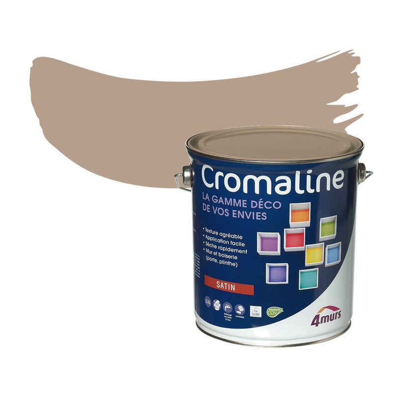 Peinture Multi-supports CROMALINE Acrylique cappuccino Satiné 2,5 L