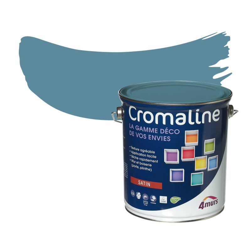 Peinture Multi-supports CROMALINE Acrylique glacier Satiné 2,5 L