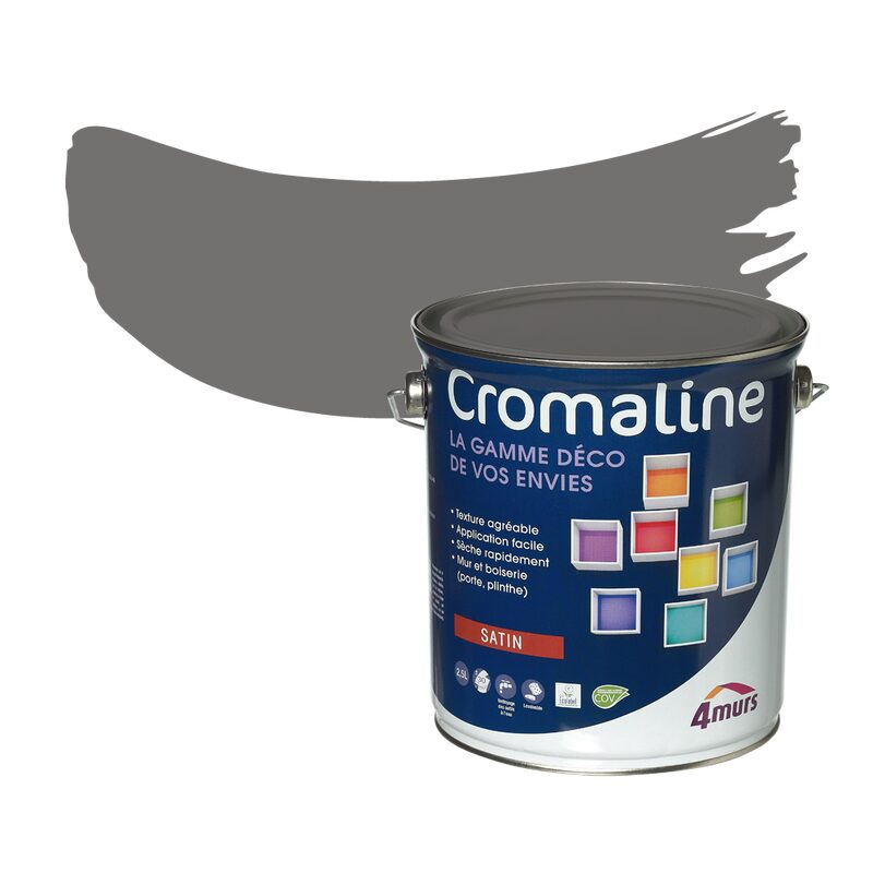 Peinture Multi-supports CROMALINE Acrylique rocher Satiné 2,5 L