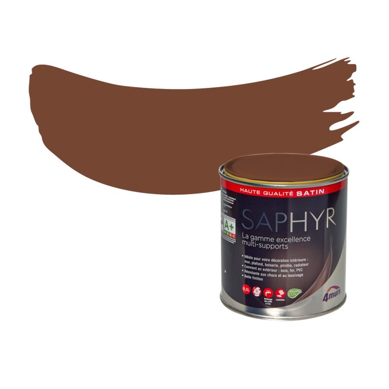 Peinture Finition SAPHYR Alkyde ton bois Satiné 0,5 L