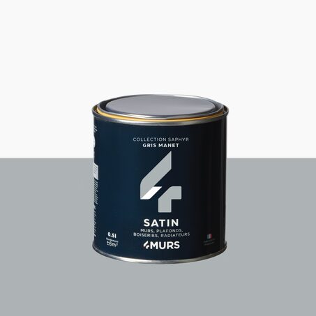 Peinture Finition SAPHYR Alkyde gris manet Satiné 0,5 L