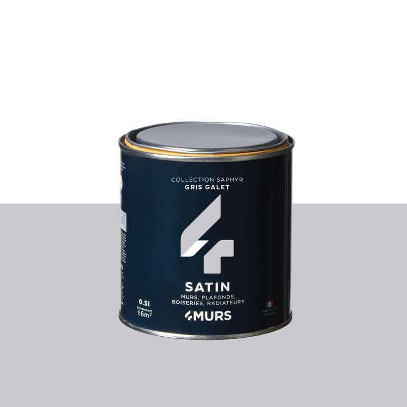 Peinture Finition SAPHYR Alkyde gris galet Satiné 0,5 L