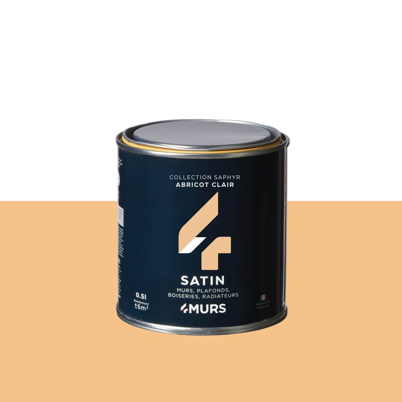 Peinture Finition SAPHYR Alkyde abricot clair Satiné 0,5 L