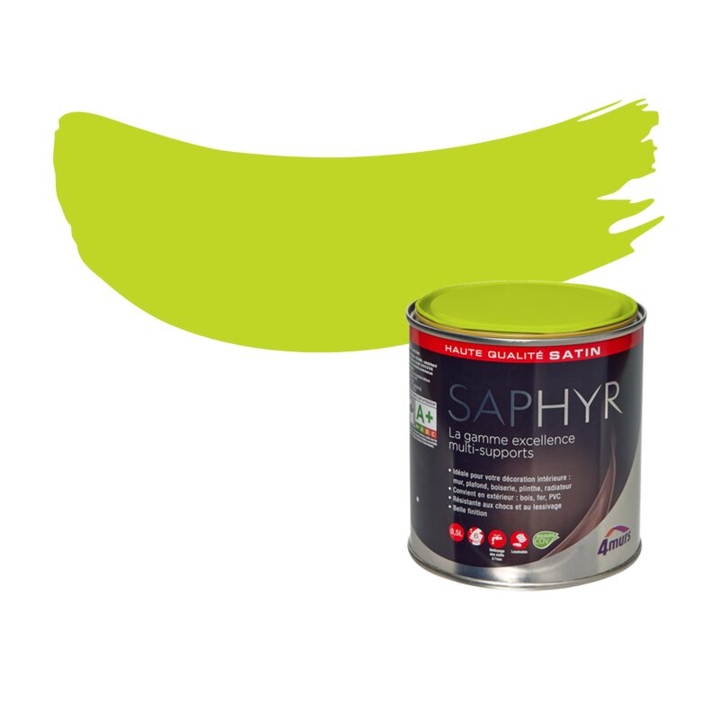 Peinture Finition SAPHYR Alkyde carambole Satiné 0,5 L