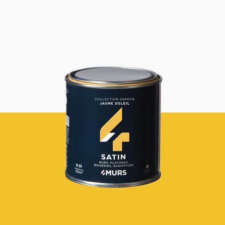 Peinture Finition SAPHYR Alkyde jaune soleil Satiné 0,5 L