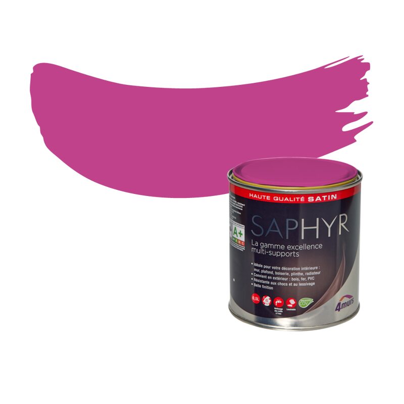 Peinture Finition SAPHYR Alkyde orchidée Satiné 0,5 L