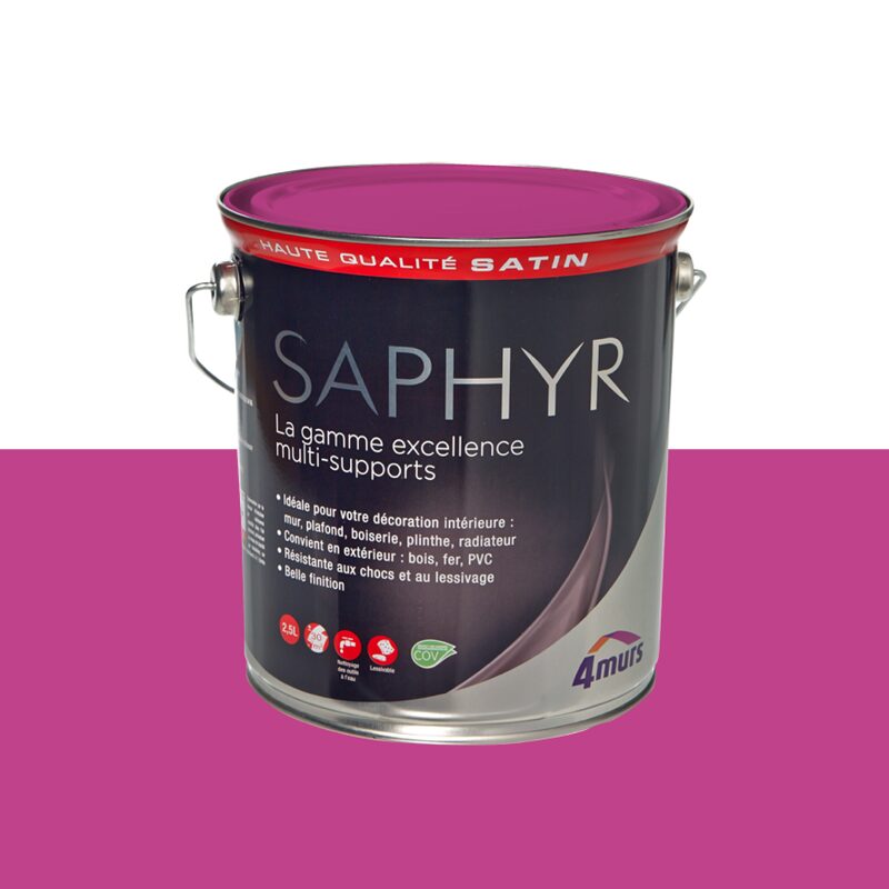 Peinture Multi-supports SAPHYR Alkyde orchidée Satiné 2,5 L