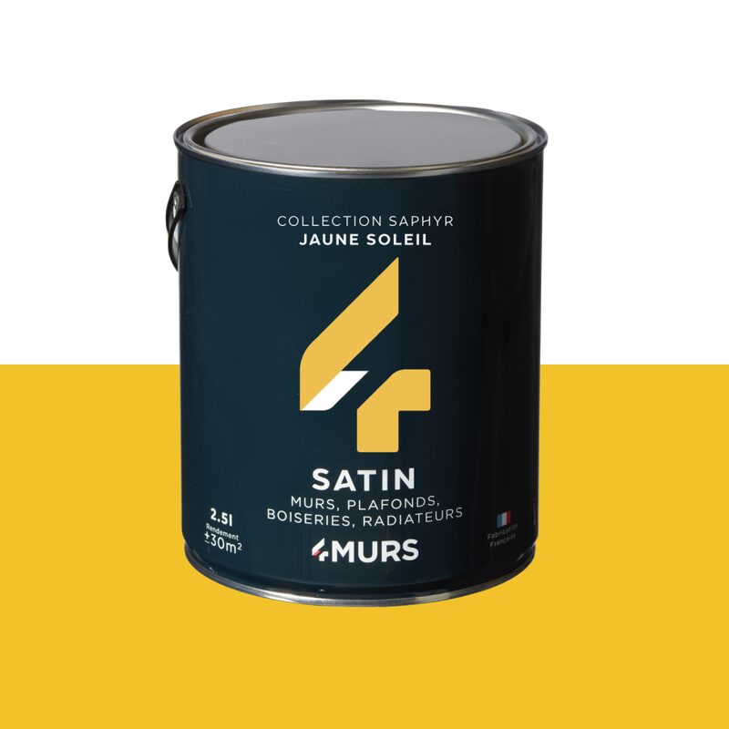 Peinture Multi-supports SAPHYR Alkyde jaune soleil Satiné 2,5 L