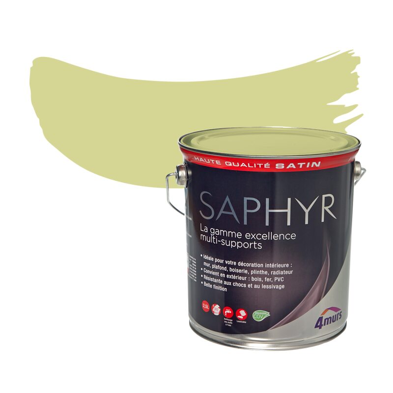 Peinture Multi-supports SAPHYR Alkyde bambou Satiné 2,5 L