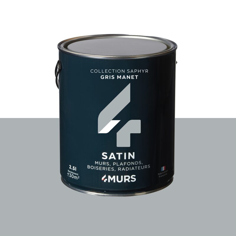Peinture Multi-supports SAPHYR Alkyde gris manet Satiné 2,5 L
