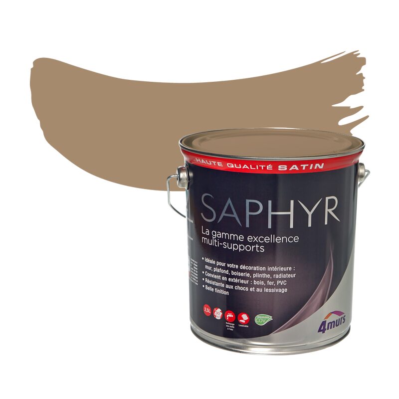 Peinture Multi-supports SAPHYR Alkyde praline Satiné 2,5 L