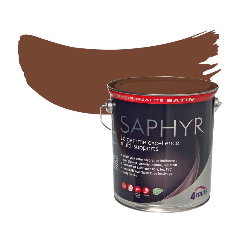 Peinture Multi-supports SAPHYR Alkyde ton bois Satiné 2,5 L