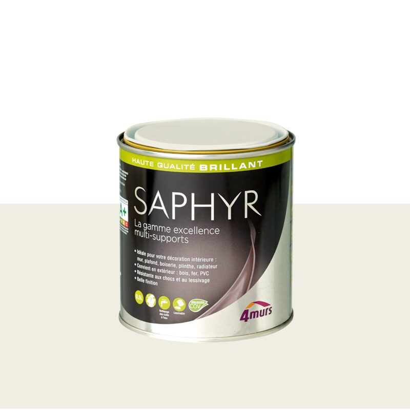 Peinture Finition SAPHYR Alkyde blanc cassé pur Brillant 0,5 L