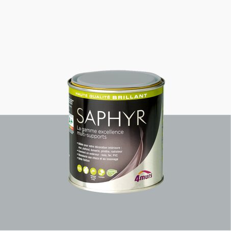 Peinture Finition SAPHYR Alkyde gris manet Brillant 0,5 L