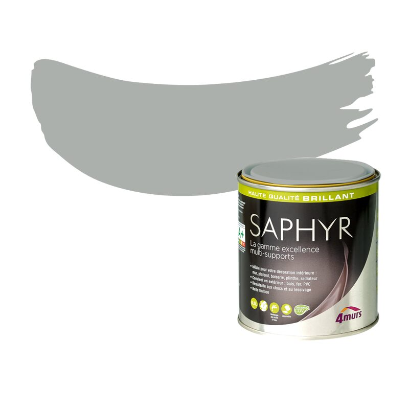 Peinture Finition SAPHYR Alkyde titanium Brillant 0,5 L