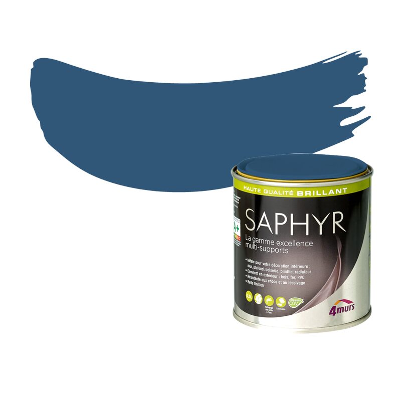 Peinture Finition SAPHYR Alkyde bleu nuit Brillant 0,5 L