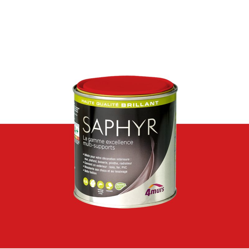 Peinture Finition SAPHYR Alkyde pivoine Brillant 0,5 L