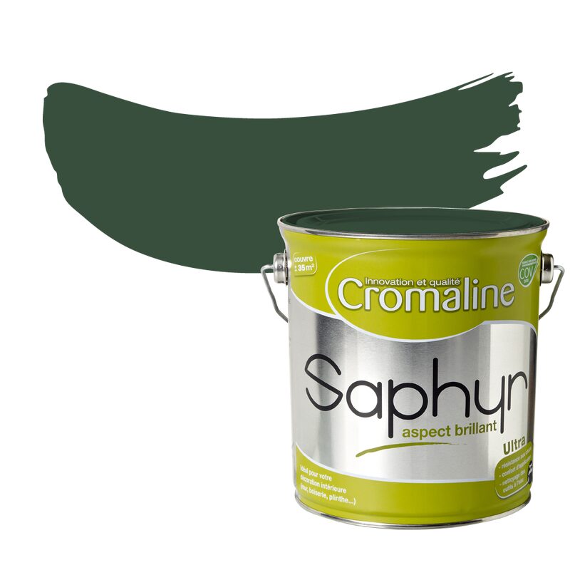 Peinture Multi-supports SAPHYR Alkyde vert jardin Brillant 2,5 L
