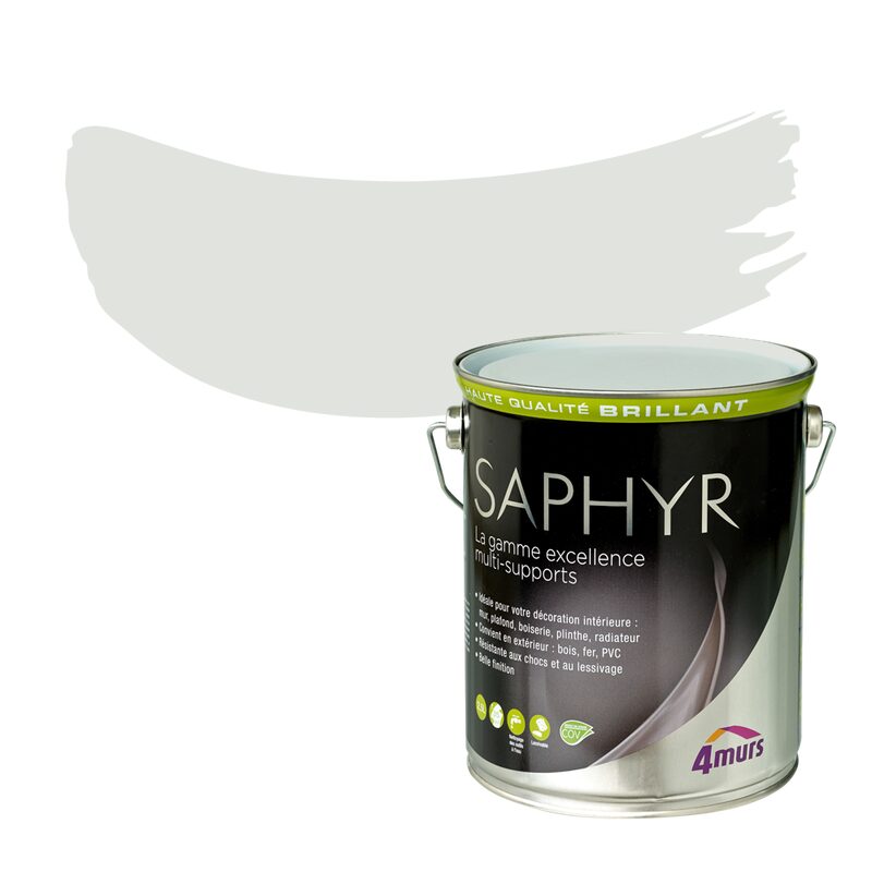 Peinture Multi-supports SAPHYR Alkyde reflet grisé Brillant 2,5 L