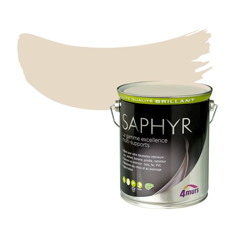 Peinture Multi-supports SAPHYR Alkyde dune Brillant 2,5 L