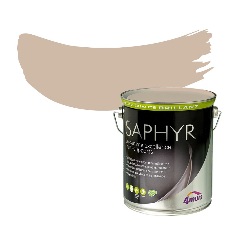 Peinture Multi-supports SAPHYR Alkyde argile Brillant 2,5 L