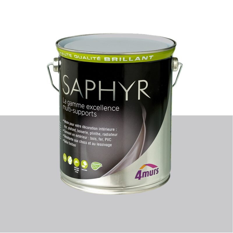 Peinture Multi-supports SAPHYR Alkyde gris galet Brillant 2,5 L