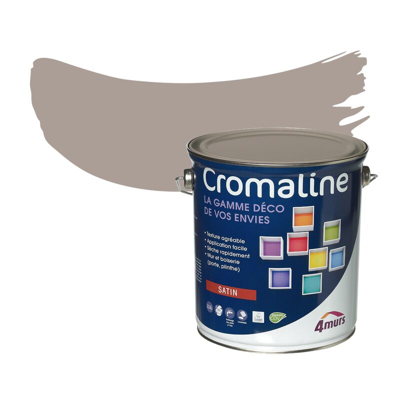 Peinture Multi-supports CROMALINE Acrylique sépia Satiné 2,5 L