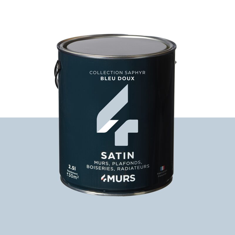Peinture Multi-supports SAPHYR Alkyde bleu doux Satiné 2,5 L
