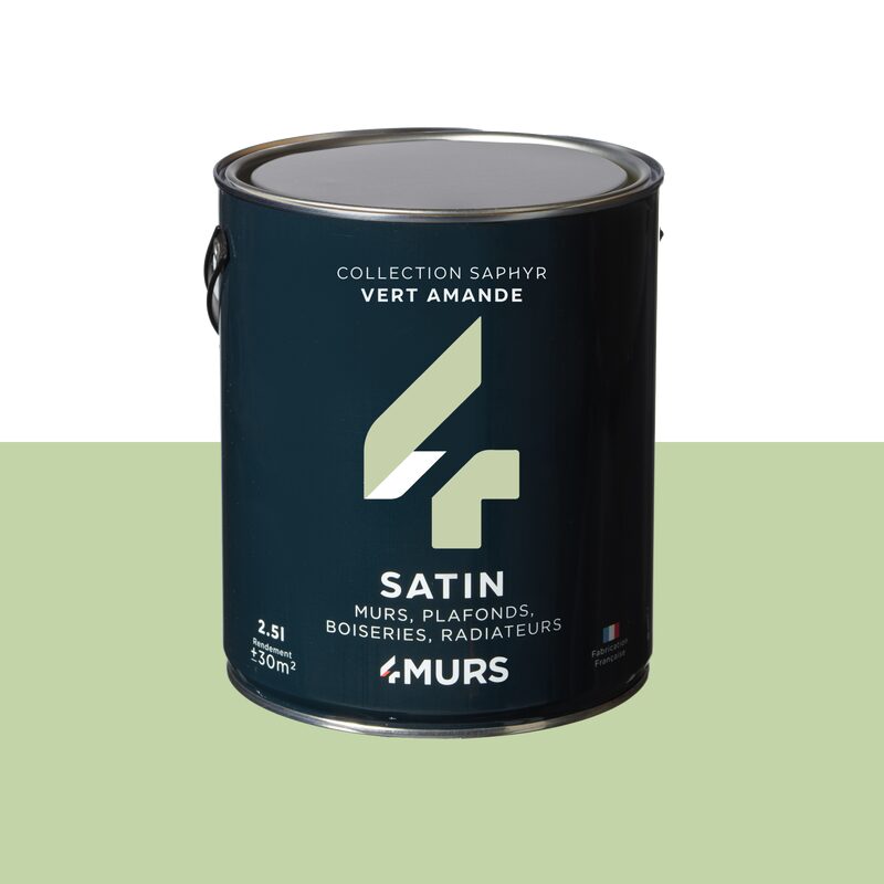 Peinture Multi-supports SAPHYR Alkyde vert amande Satiné 2,5 L