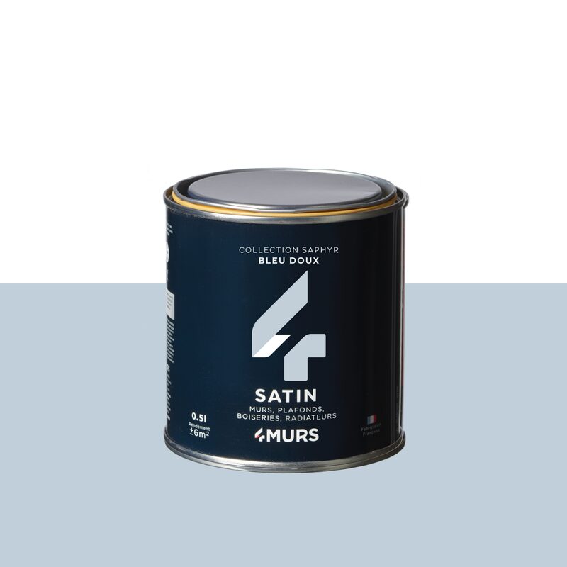Peinture Finition SAPHYR Alkyde bleu doux Satiné 0,5 L