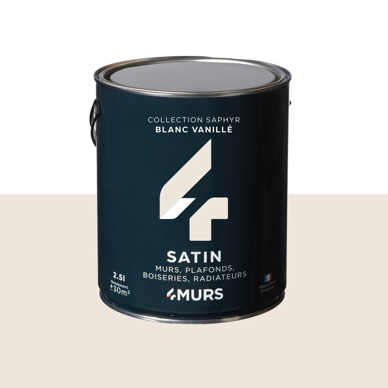Peinture Multi-supports SAPHYR Alkyde blanc vanille Satiné 2,5 L