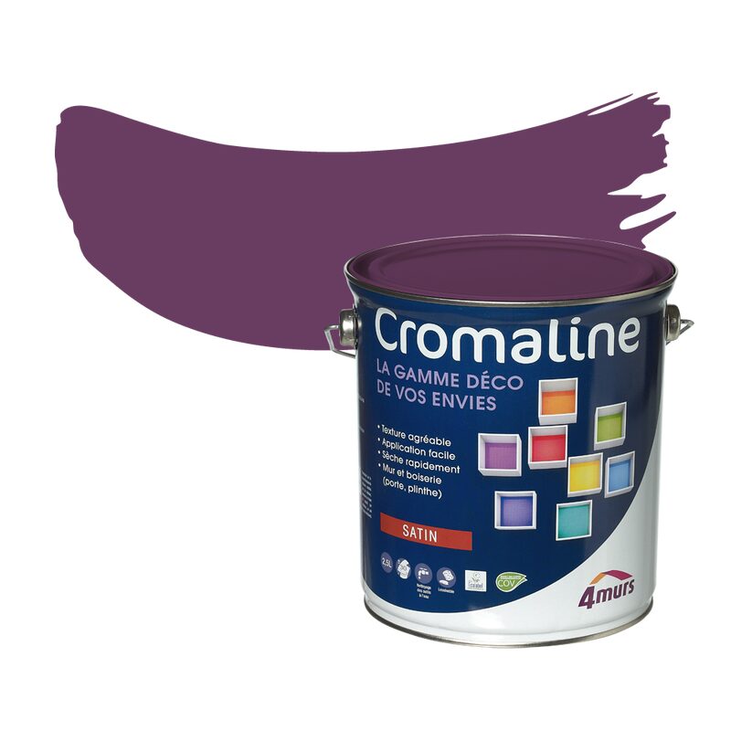 Peinture Multi-supports CROMALINE Acrylique améthyste Satiné 2,5 L