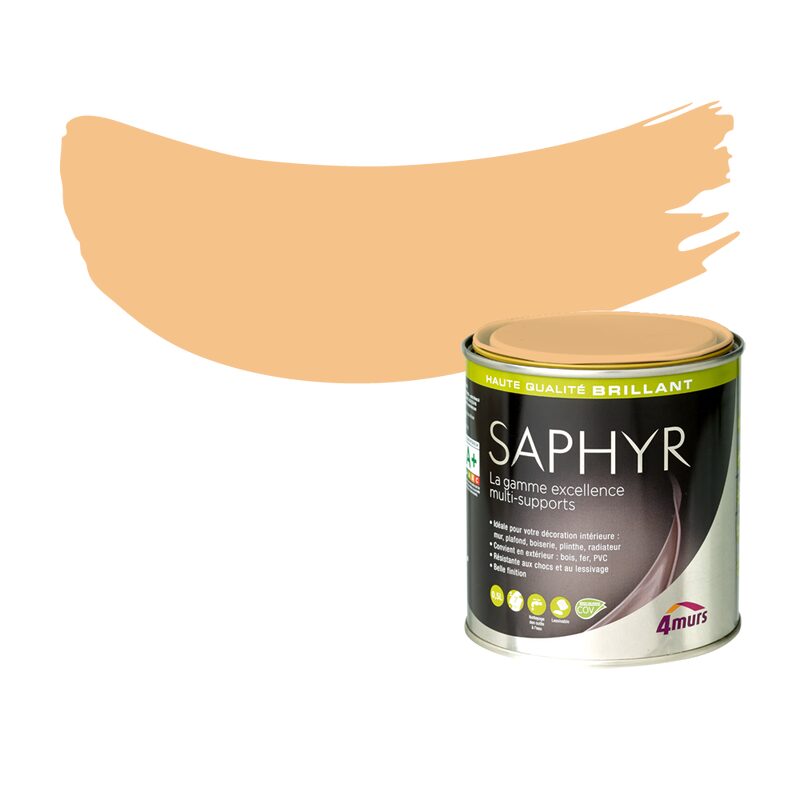 Peinture Finition SAPHYR Alkyde abricot clair Brillant 0,5 L