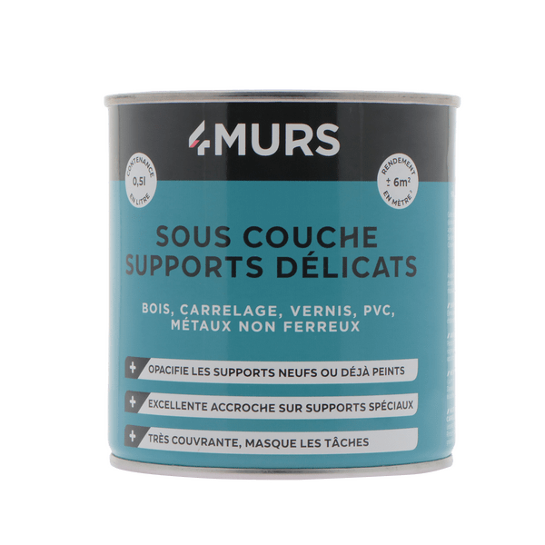 Peinture SOUS COUCHE SUPPORTS DÉLICATS Acrylique blanc Mat 0,5 L