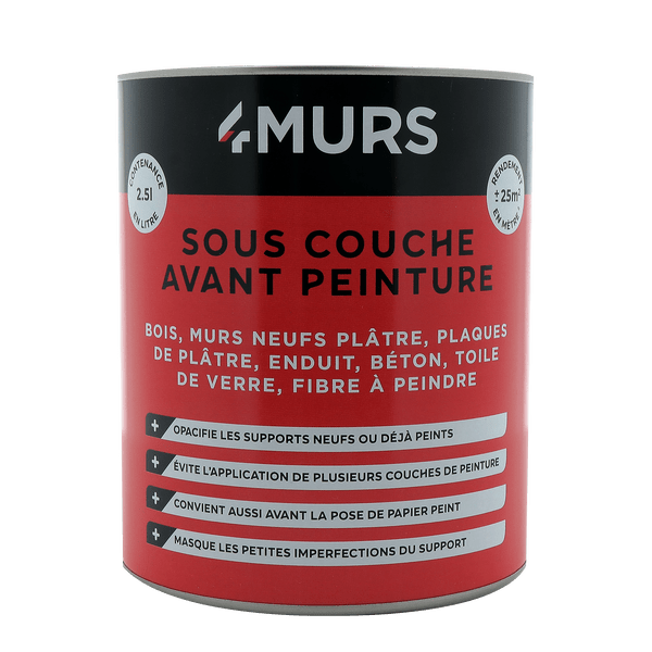 Peinture SOUS COUCHE AVANT PEINTURE Acrylique blanc Mat 2,5 L