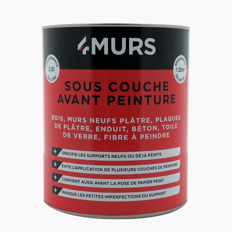 4MURS SOUS COUCHE AVANT PEINTURE blanc Mat 2,5 L