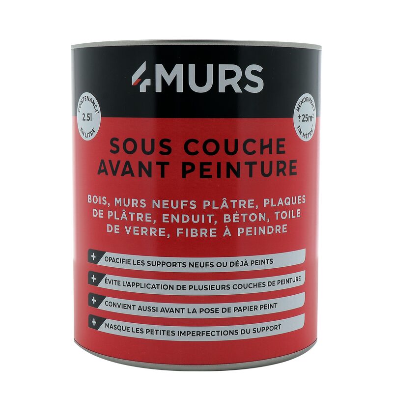 Peinture SOUS COUCHE AVANT PEINTURE Acrylique blanc Mat 2,5 L