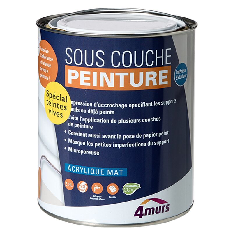 Peinture SOUS COUCHE AVANT PEINTURE VIVE Acrylique gris Mat 2,5 L