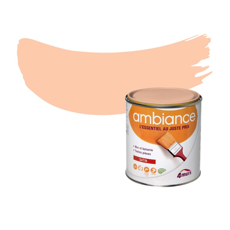 Peinture Finition AMBIANCE Acrylique saumon Satiné 0,5 L
