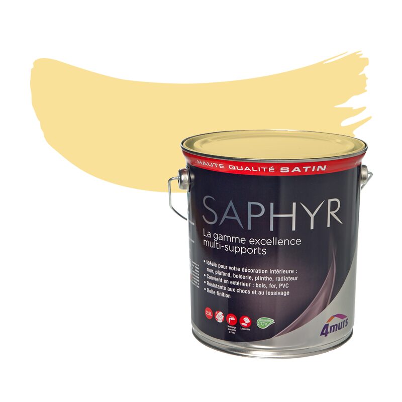 Peinture Multi-supports SAPHYR Alkyde aurore Satiné 2,5 L