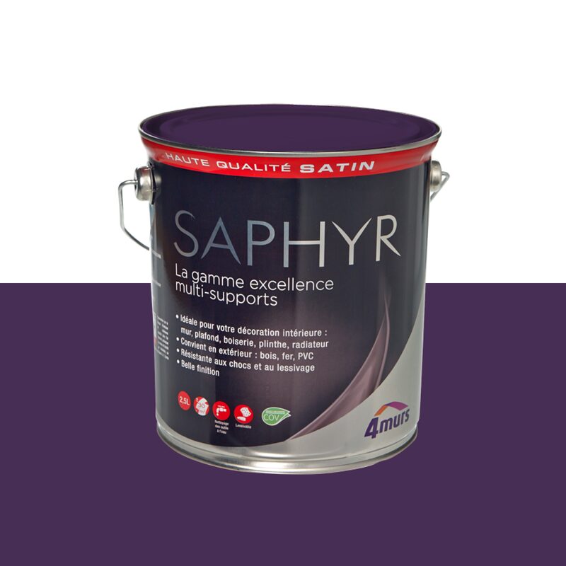 Peinture Multi-supports SAPHYR Alkyde cosmos Satiné 2,5 L