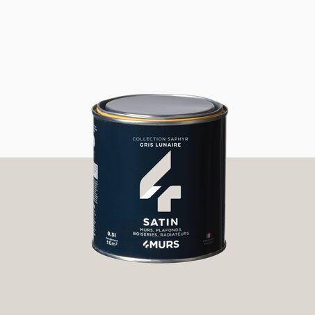 Peinture Finition SAPHYR Alkyde gris lunaire Satiné 0,5 L