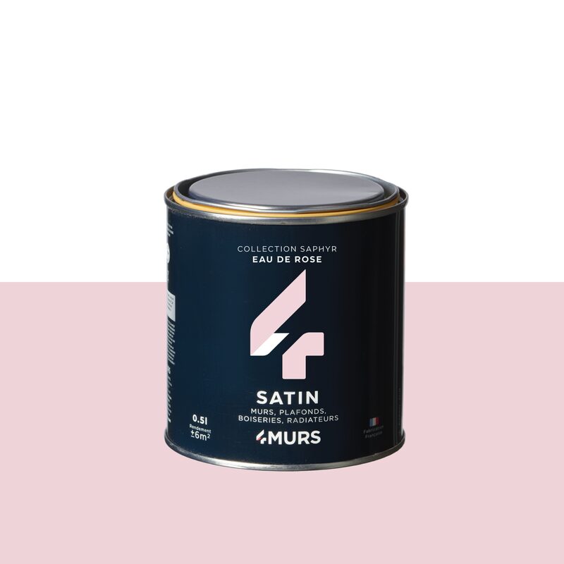 Peinture Finition SAPHYR Alkyde eau de rose Satiné 0,5 L
