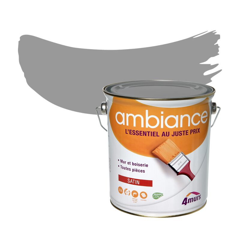 Peinture Multi-supports AMBIANCE Acrylique silex Satiné 2,5 L