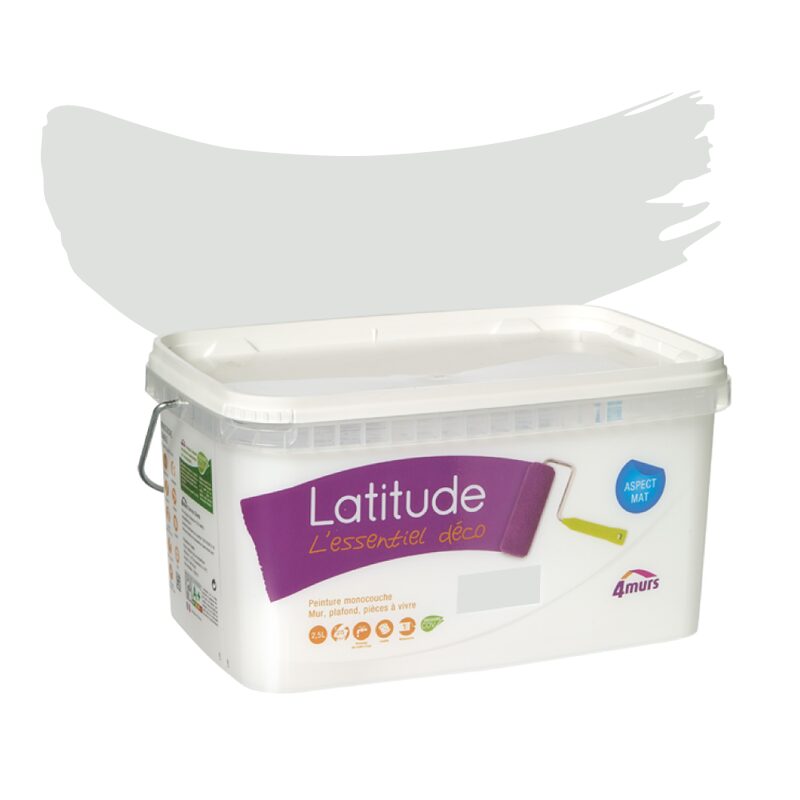 Peinture Murale LATITUDE Acrylique gris léger Mat 2,5 L