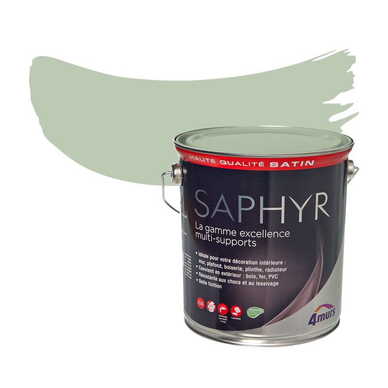 Peinture Multi-supports SAPHYR Alkyde amande douce Satiné 2,5 L