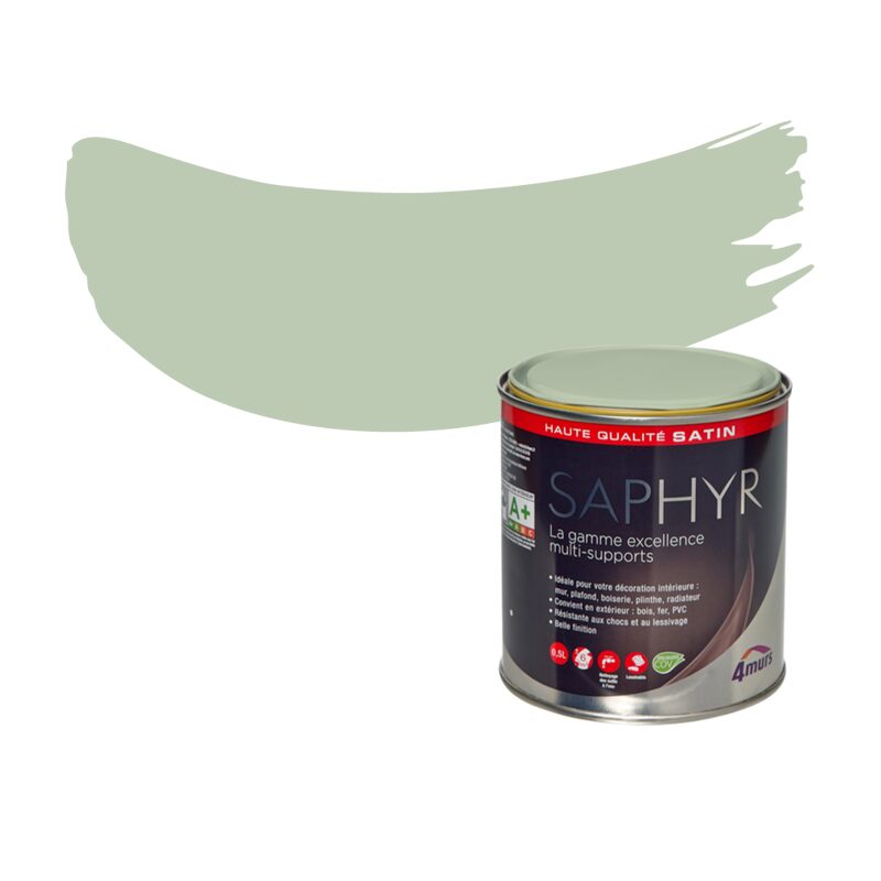 Peinture Finition SAPHYR Alkyde amande douce Satiné 0,5 L